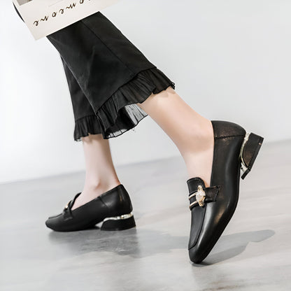 NovaLux Mocassins Carrés Femme Talon 3cm Confortables