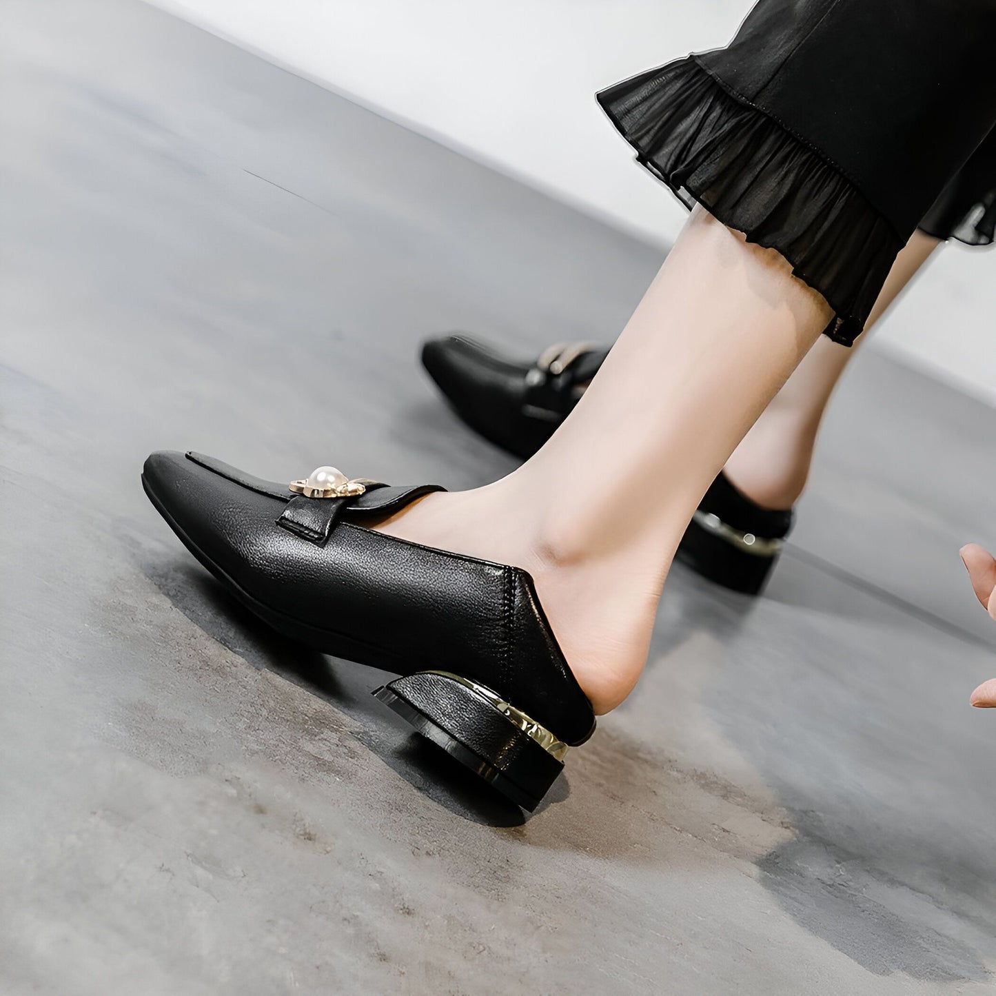 NovaLux Mocassins Carrés Femme Talon 3cm Confortables