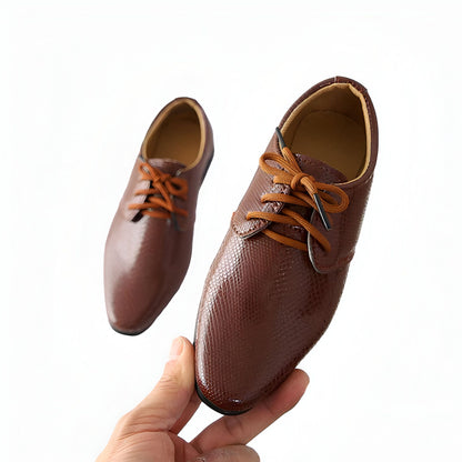 LuxeKids Mocassins Garçon Cérémonie Cuir Véritable