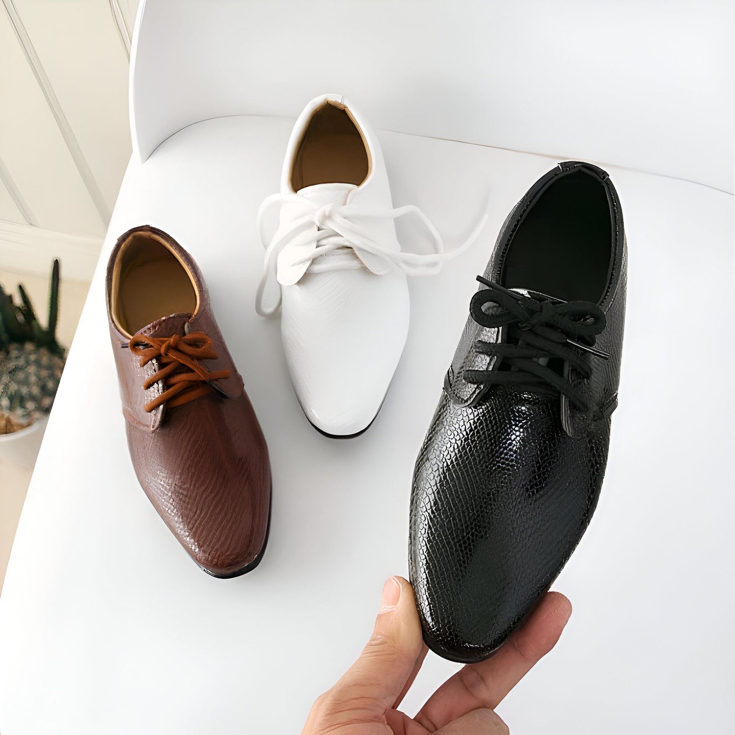 LuxeKids Mocassins Garçon Cérémonie Cuir Véritable