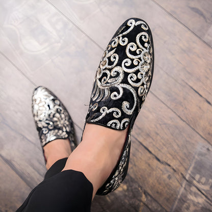 Mocassins Pro Cérémonie Velours Brodés Fleurs & Sequins