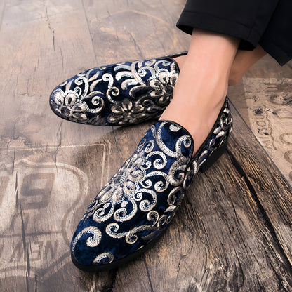 Mocassins Pro Cérémonie Velours Brodés Fleurs & Sequins