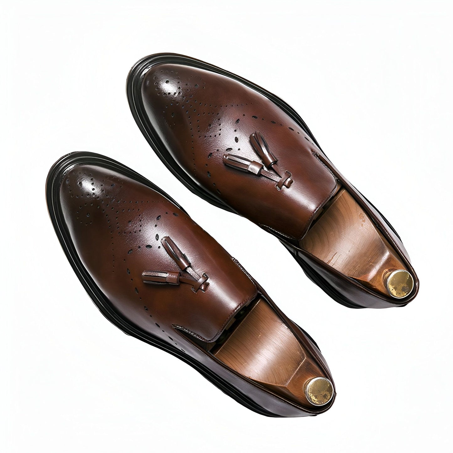 Élite Mocassins homme cuir végan perforé à glands