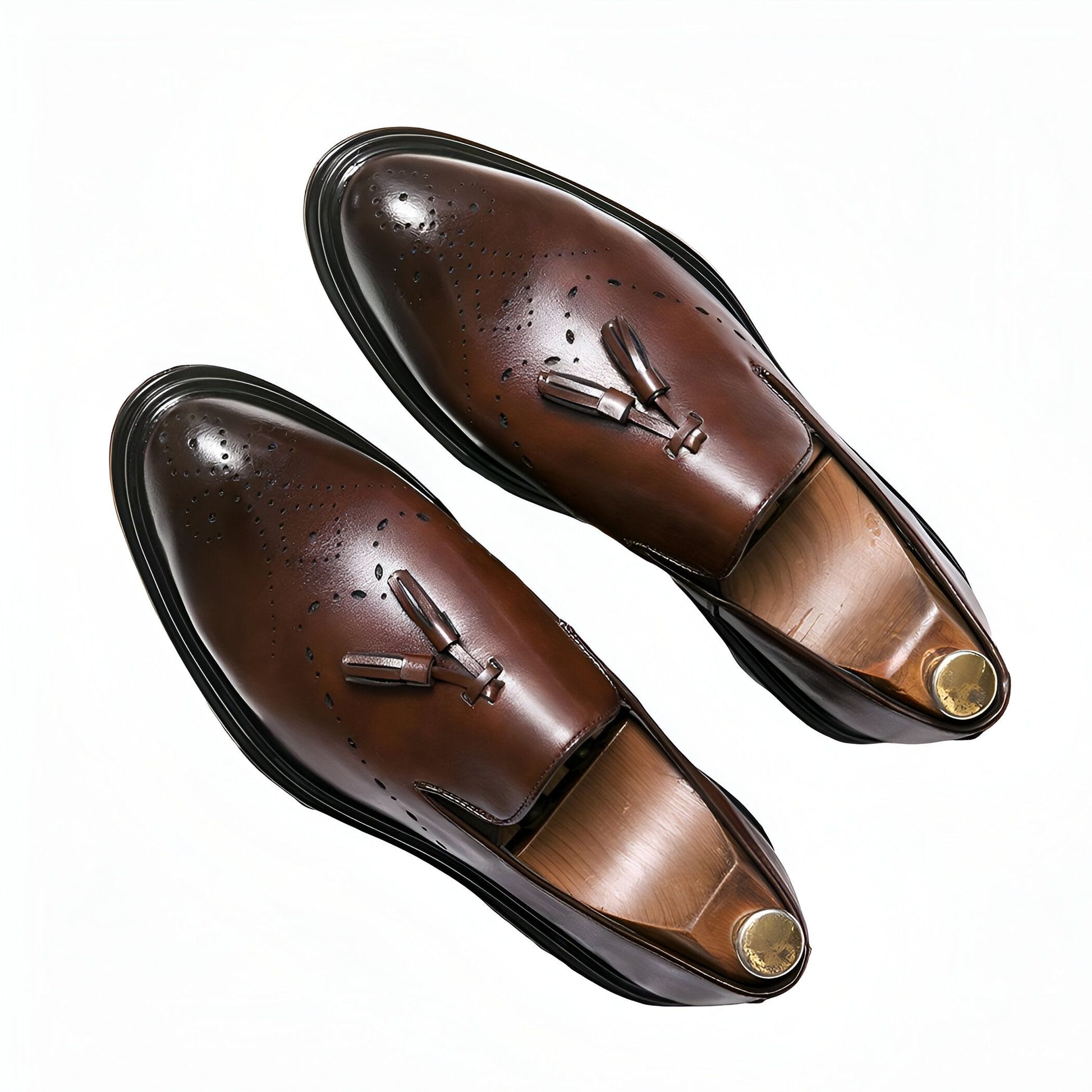 Élite Mocassins homme cuir végan perforé à glands