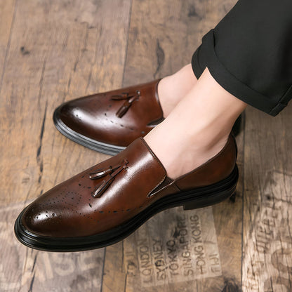 Élite Mocassins homme cuir végan perforé à glands