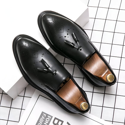 Élite Mocassins homme cuir végan perforé à glands