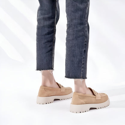NovaMoc Mocassins Femme Classiques Daim Végan Crantée