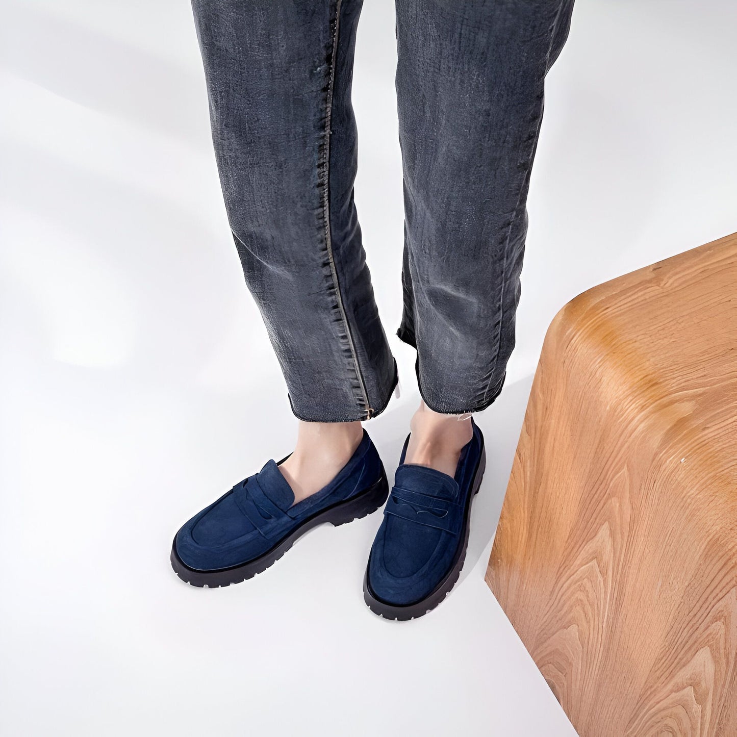 NovaMoc Mocassins Femme Classiques Daim Végan Crantée
