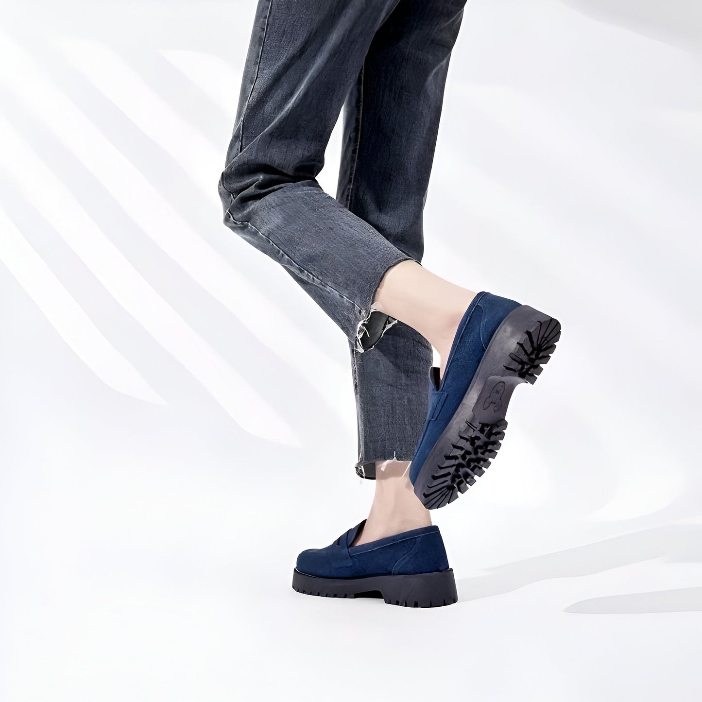 NovaMoc Mocassins Femme Classiques Daim Végan Crantée
