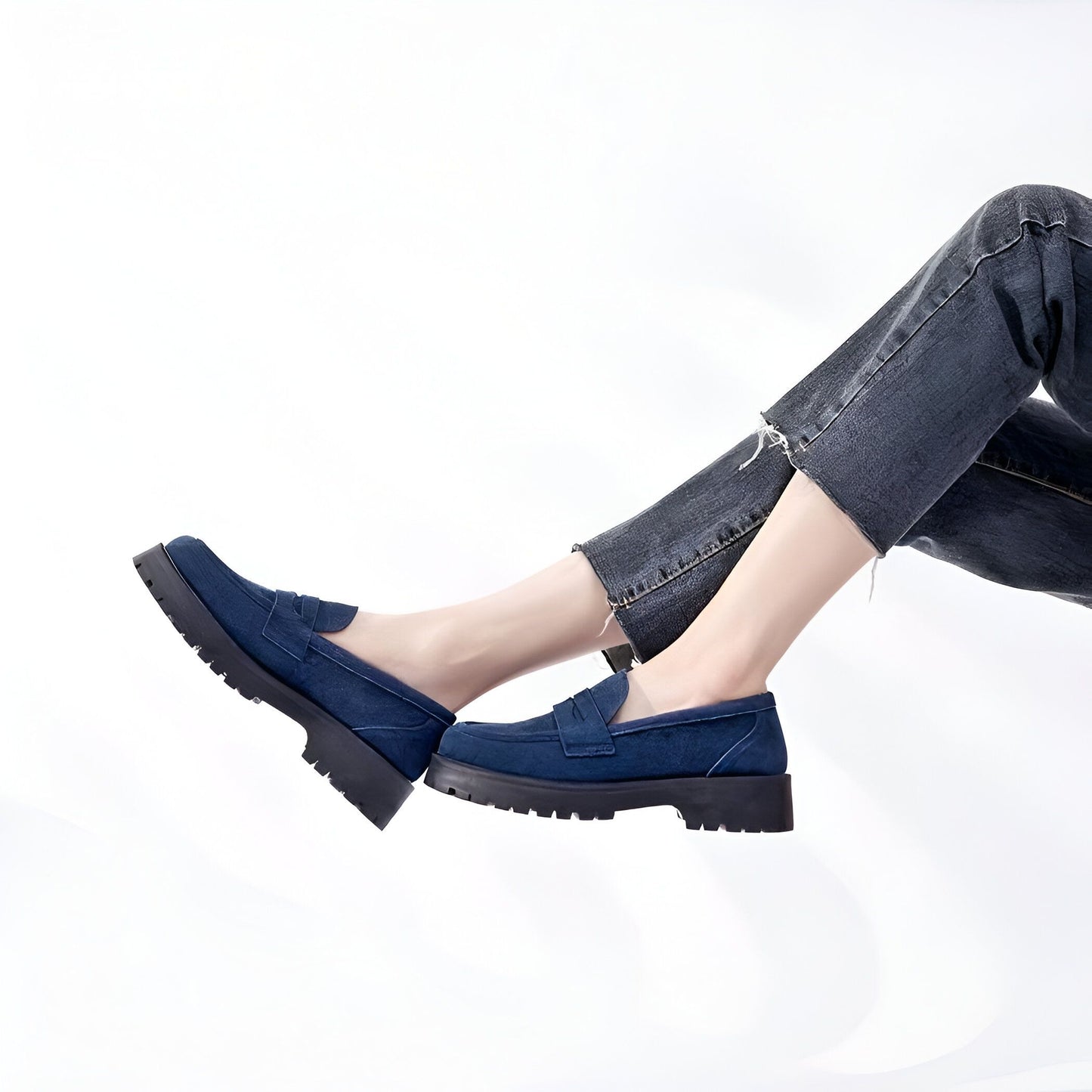 NovaMoc Mocassins Femme Classiques Daim Végan Crantée