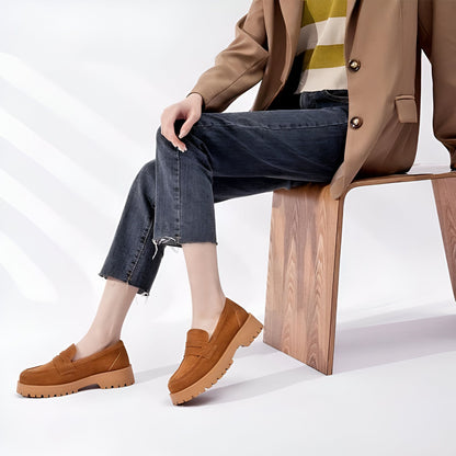 NovaMoc Mocassins Femme Classiques Daim Végan Crantée