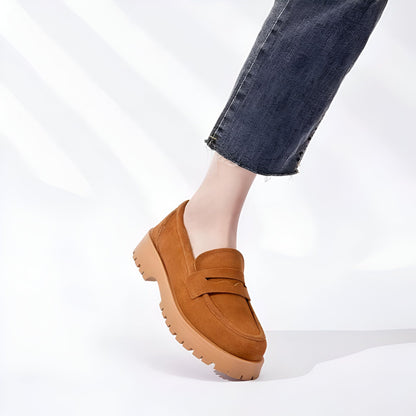NovaMoc Mocassins Femme Classiques Daim Végan Crantée