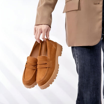 NovaMoc Mocassins Femme Classiques Daim Végan Crantée