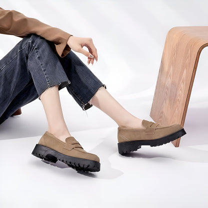 NovaMoc Mocassins Femme Classiques Daim Végan Crantée