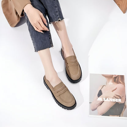 NovaMoc Mocassins Femme Classiques Daim Végan Crantée