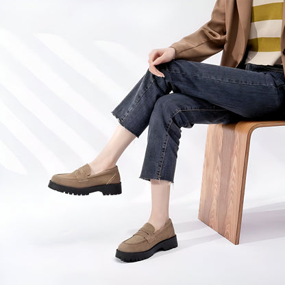 NovaMoc Mocassins Femme Classiques Daim Végan Crantée