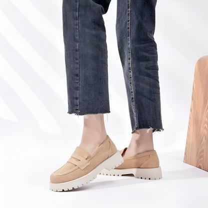 NovaMoc Mocassins Femme Classiques Daim Végan Crantée