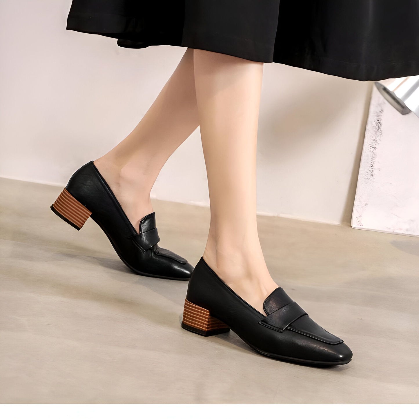 Brandé Mocassins Femme Talons Carrés Soignés