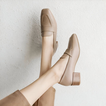 Brandé Mocassins Femme Talons Carrés Soignés