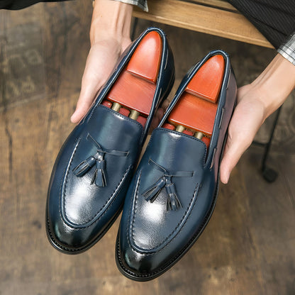 Signature Mocassins Homme Classiques Glands Cuir Lisse