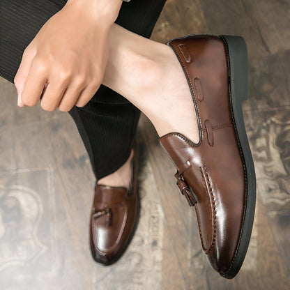 Signature Mocassins Homme Classiques Glands Cuir Lisse