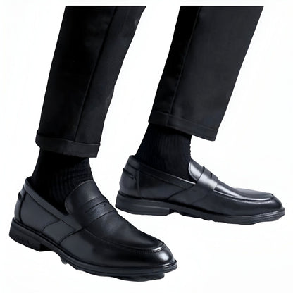 Luxe Mocassins classiques noirs cuir synthétique homme