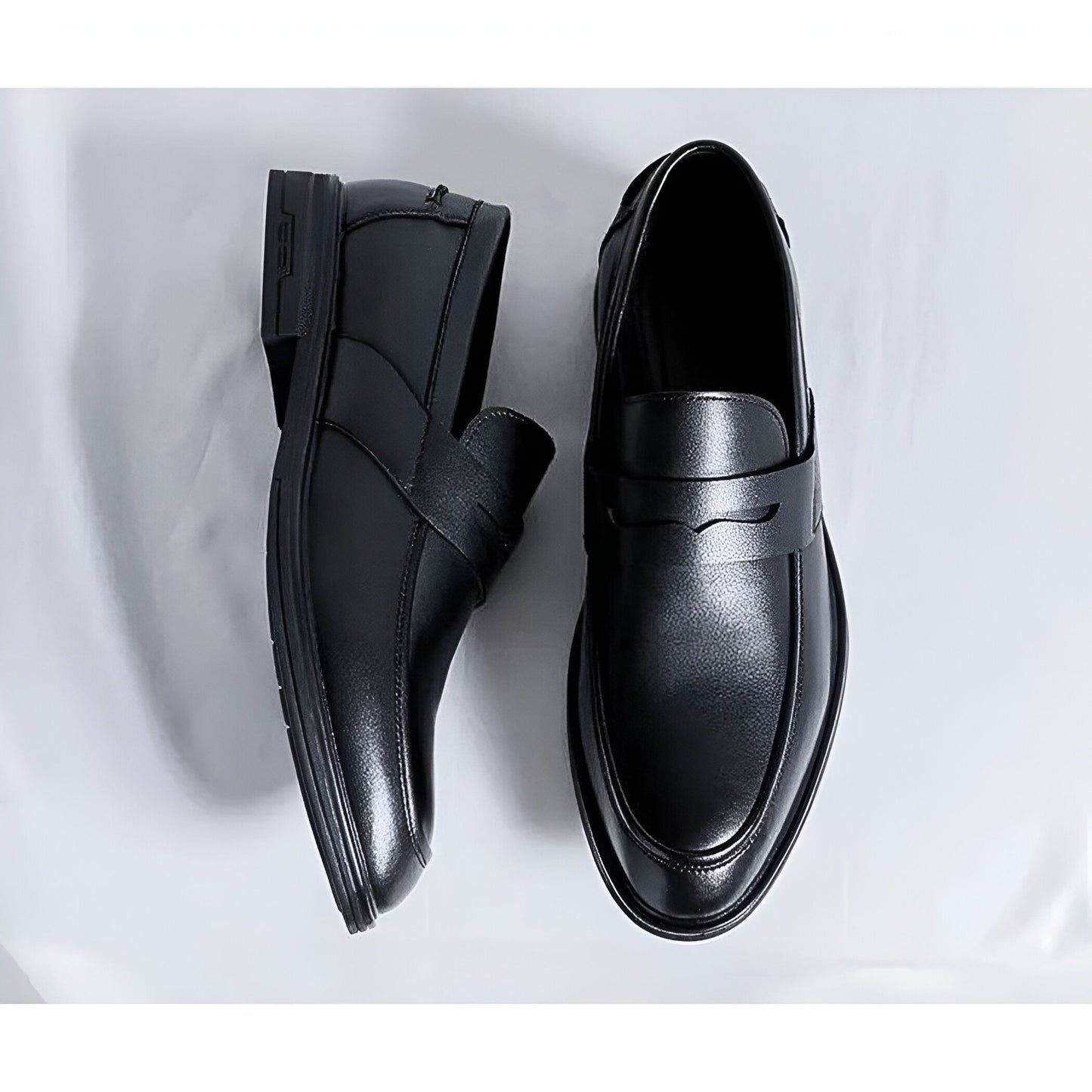 Luxe Mocassins classiques noirs cuir synthétique homme
