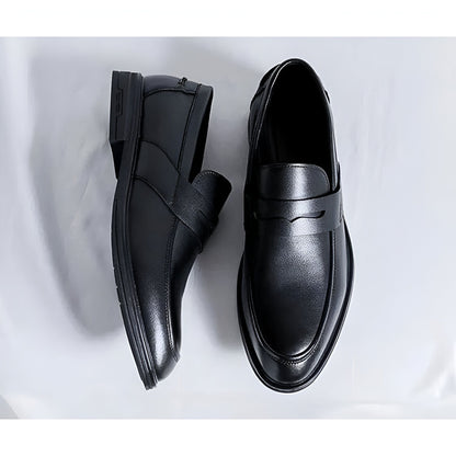 Luxe Mocassins classiques noirs cuir synthétique homme