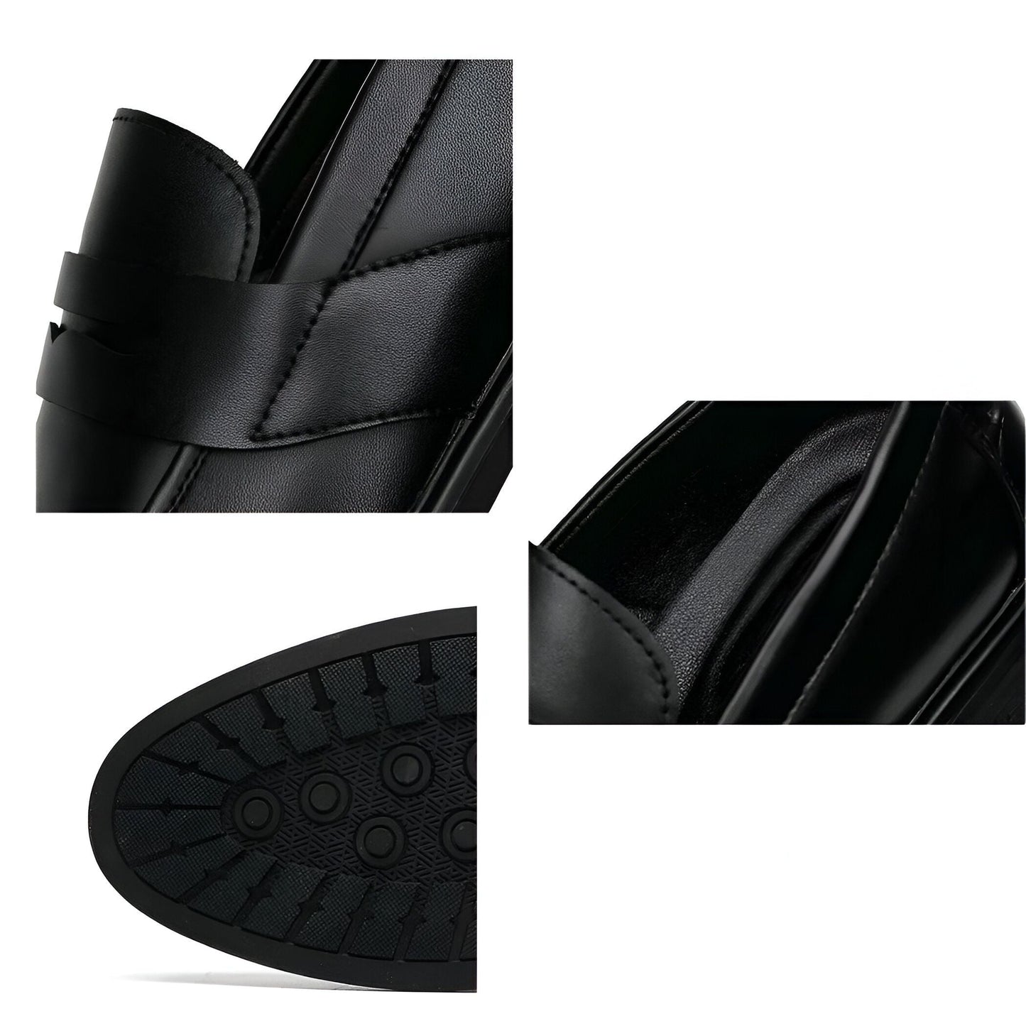 Luxe Mocassins classiques noirs cuir synthétique homme