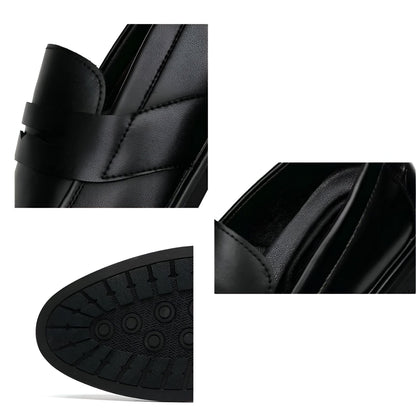 Luxe Mocassins classiques noirs cuir synthétique homme