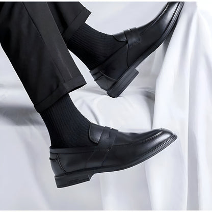 Luxe Mocassins classiques noirs cuir synthétique homme