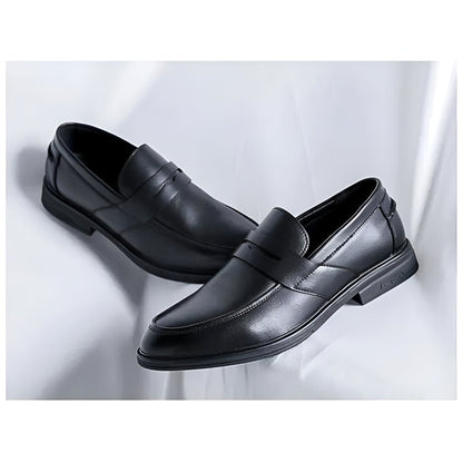 Luxe Mocassins classiques noirs cuir synthétique homme