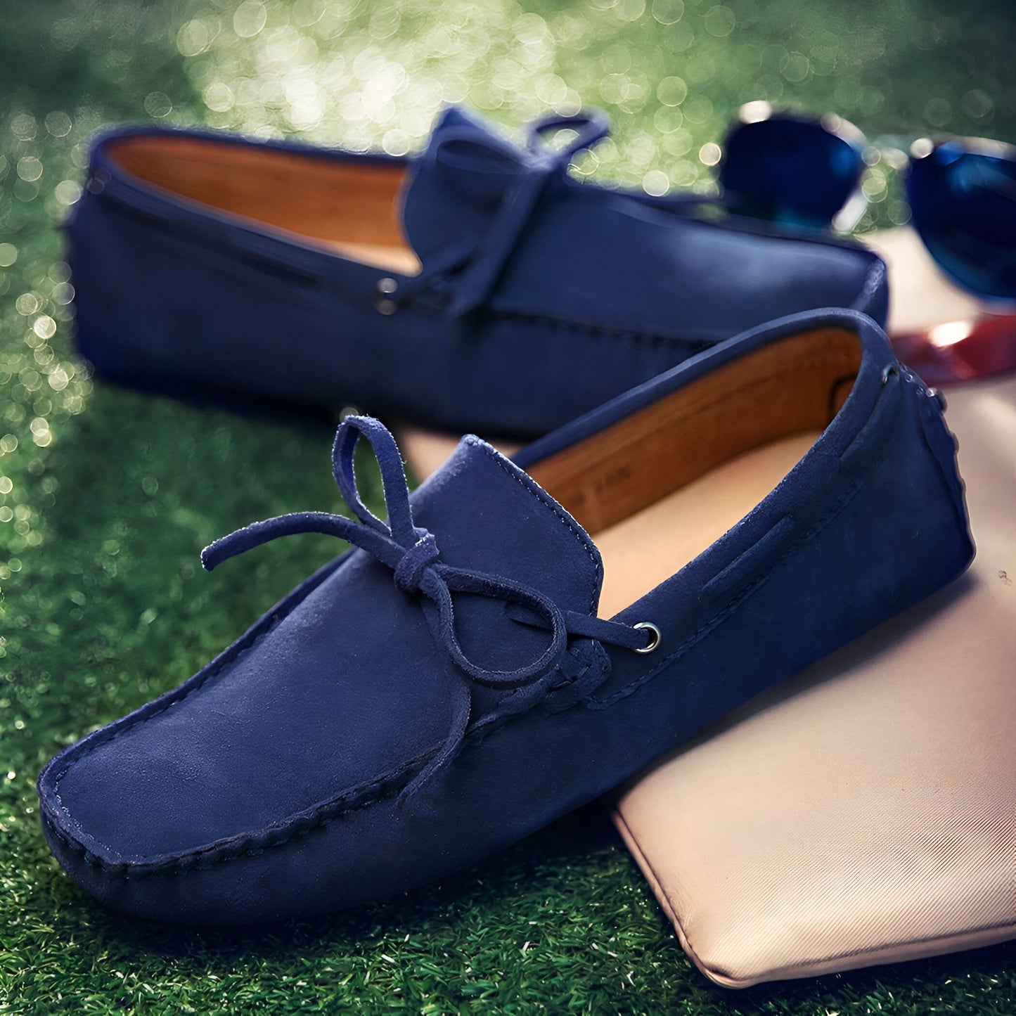 LuxeBrand Mocassins Homme Simili Daim à Lacets Raffiné