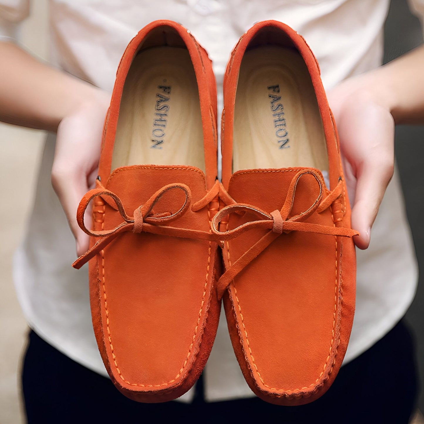 LuxeBrand Mocassins Homme Simili Daim à Lacets Raffiné