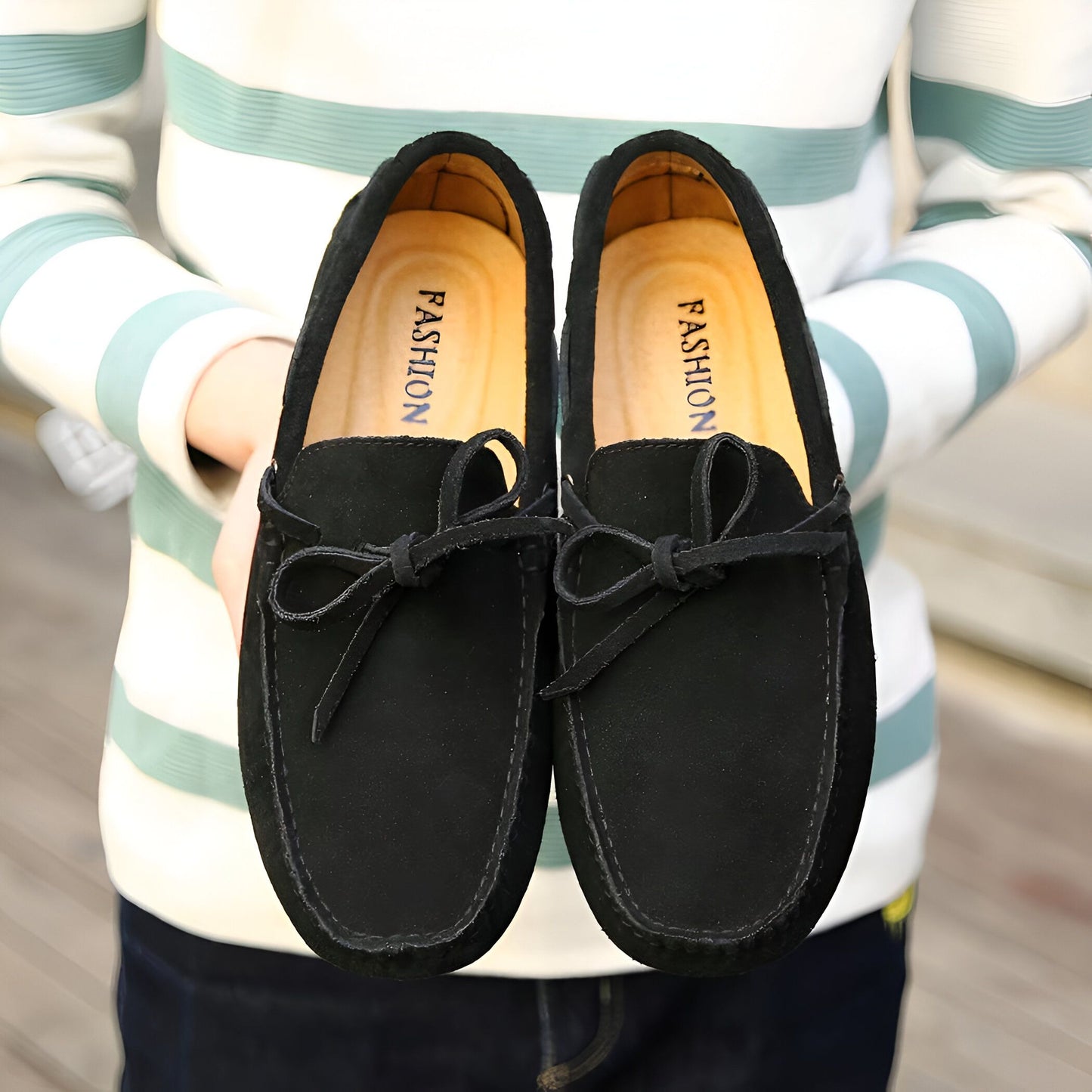 LuxeBrand Mocassins Homme Simili Daim à Lacets Raffiné