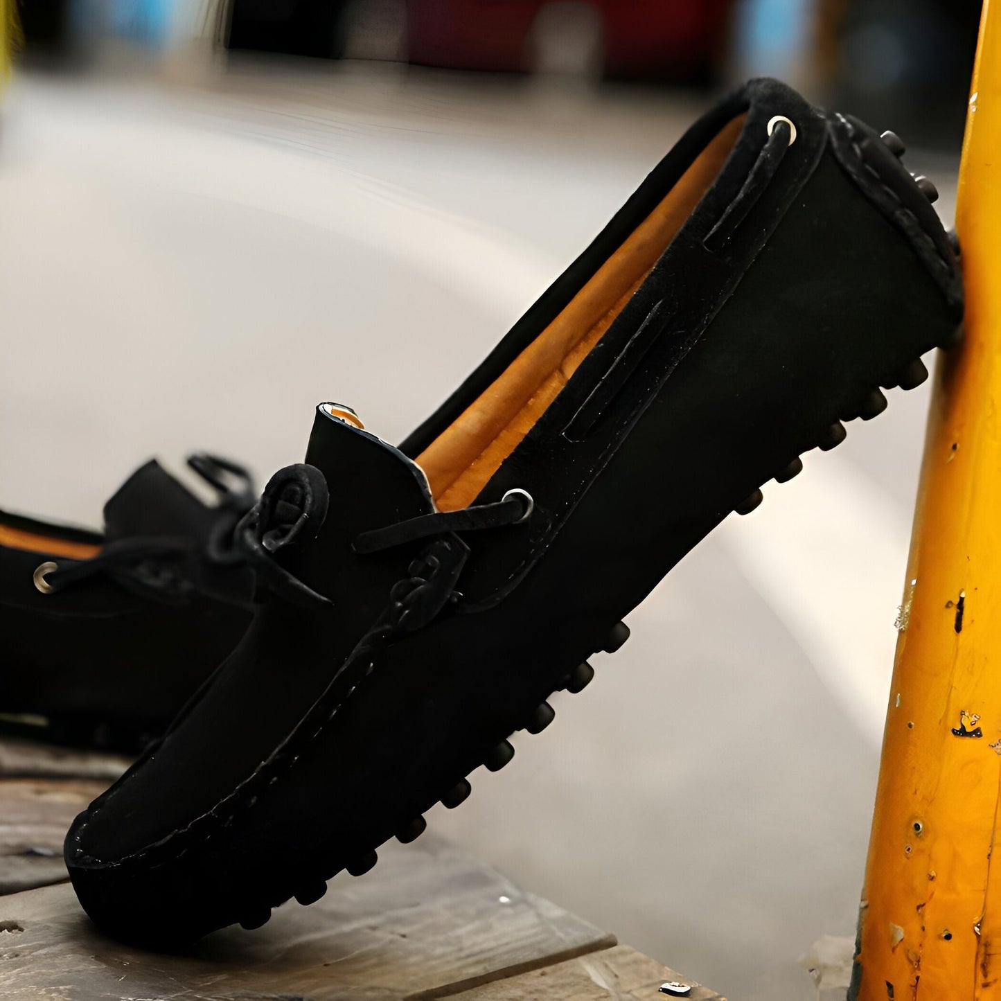 LuxeBrand Mocassins Homme Simili Daim à Lacets Raffiné