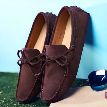 LuxeBrand Mocassins Homme Simili Daim à Lacets Raffiné