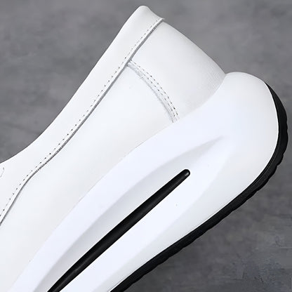 LUX Mocassins compensés cuir végan semelle épaisse femme