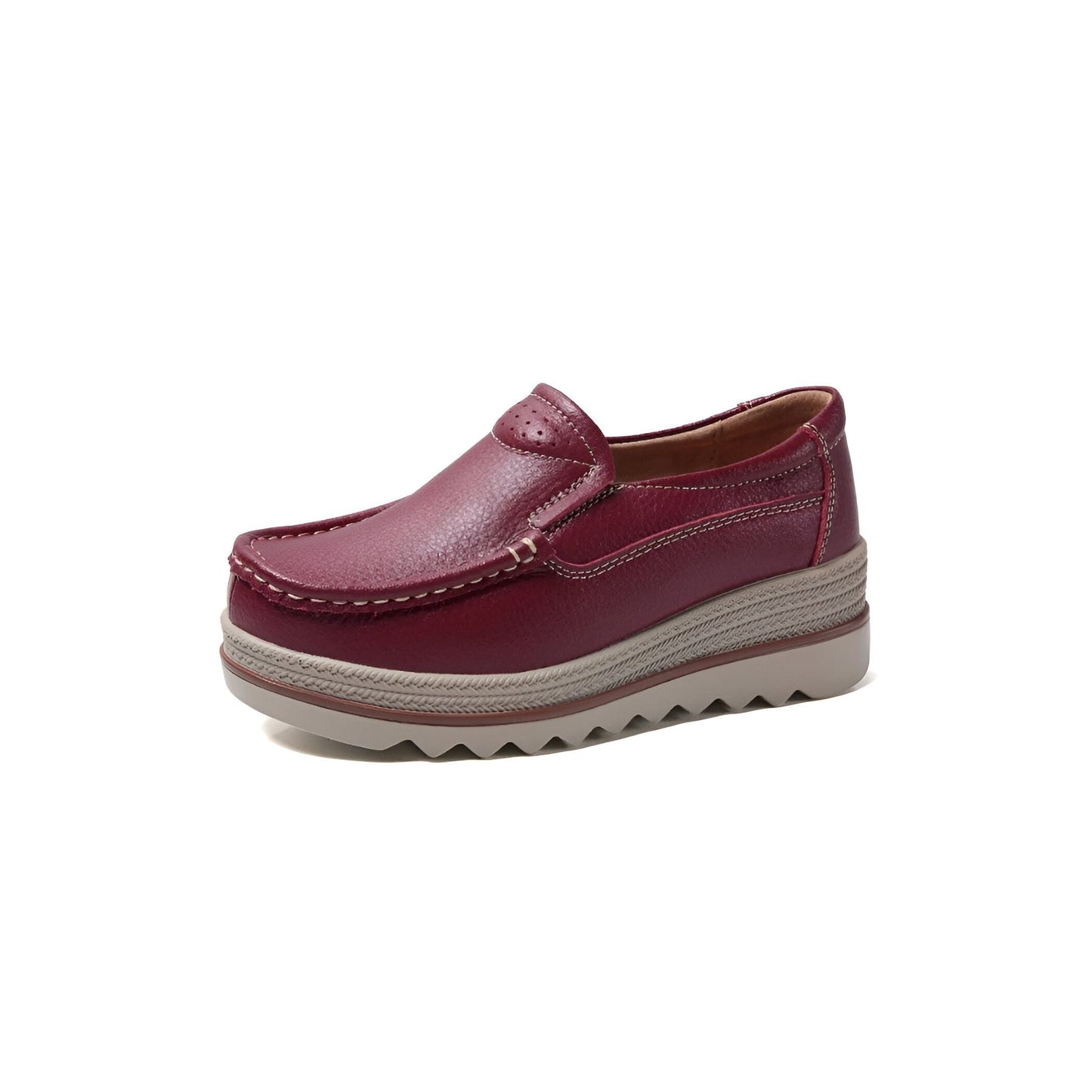Mocassins Compensés Femme Cuir Synthétique Agréable NB