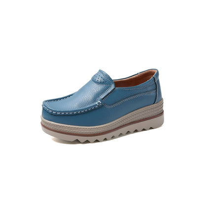 Mocassins Compensés Femme Cuir Synthétique Agréable NB