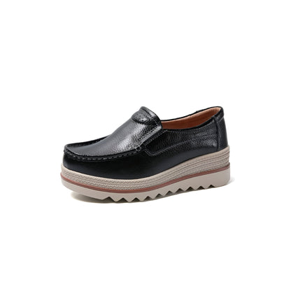 Mocassins Compensés Femme Cuir Synthétique Agréable NB