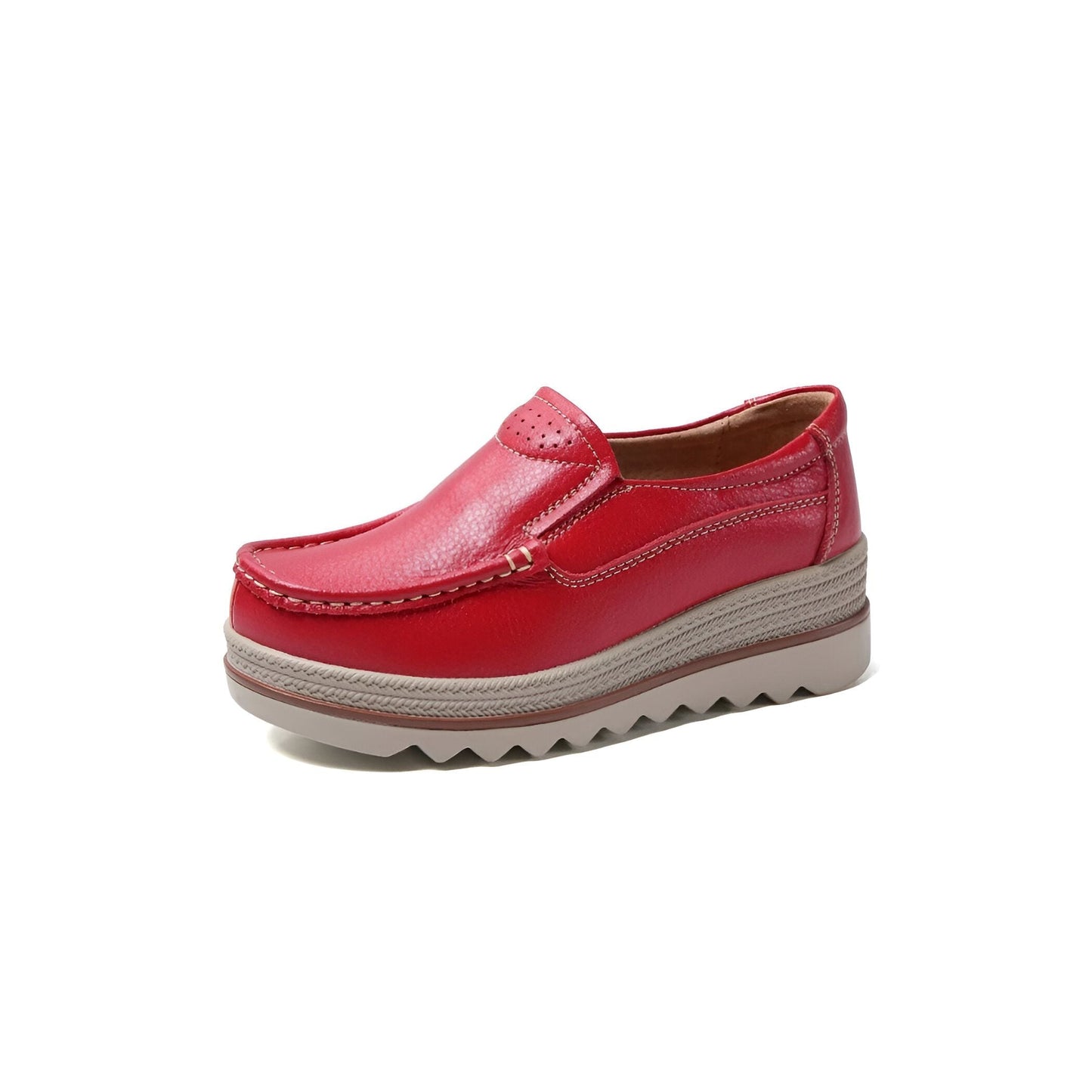 Mocassins Compensés Femme Cuir Synthétique Agréable NB