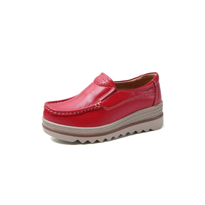 Mocassins Compensés Femme Cuir Synthétique Agréable NB