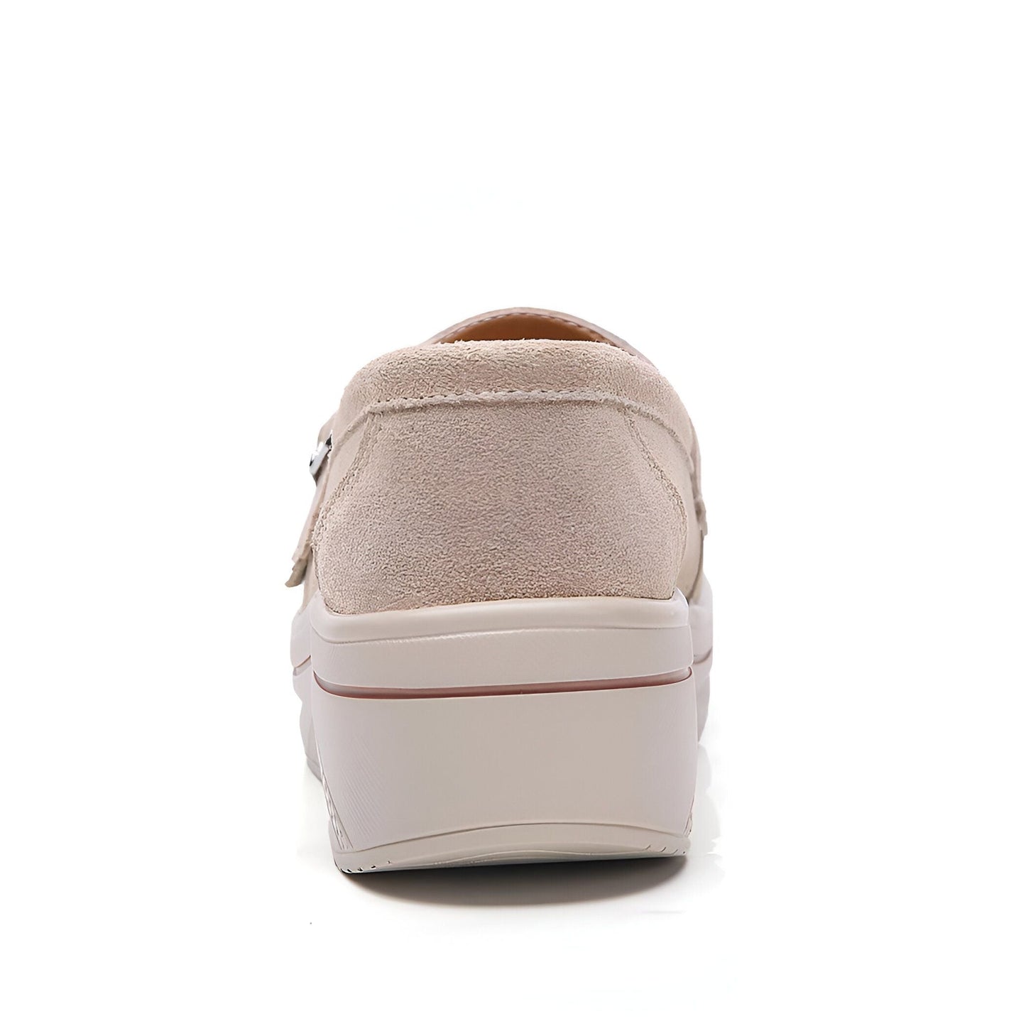 Nova Mocassins Femme Compensés Simili Cuir Beige