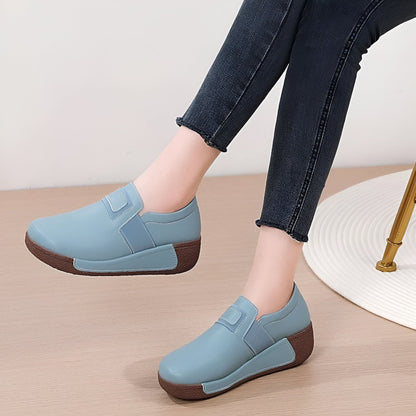 Nova Mocassins Compensés Cuir Végan Femme Confortables