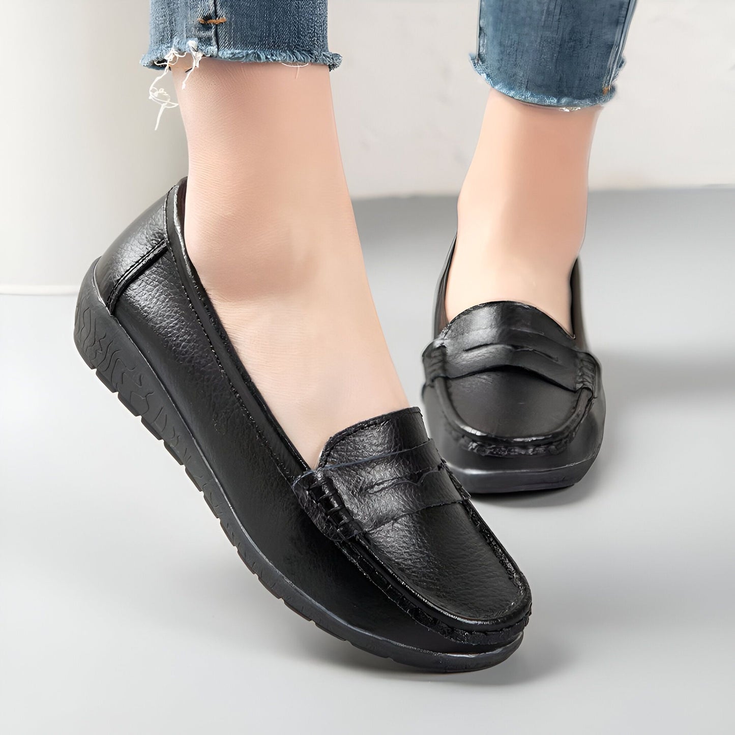 Nexa Mocassins Femme Cuir Véritable Confortables