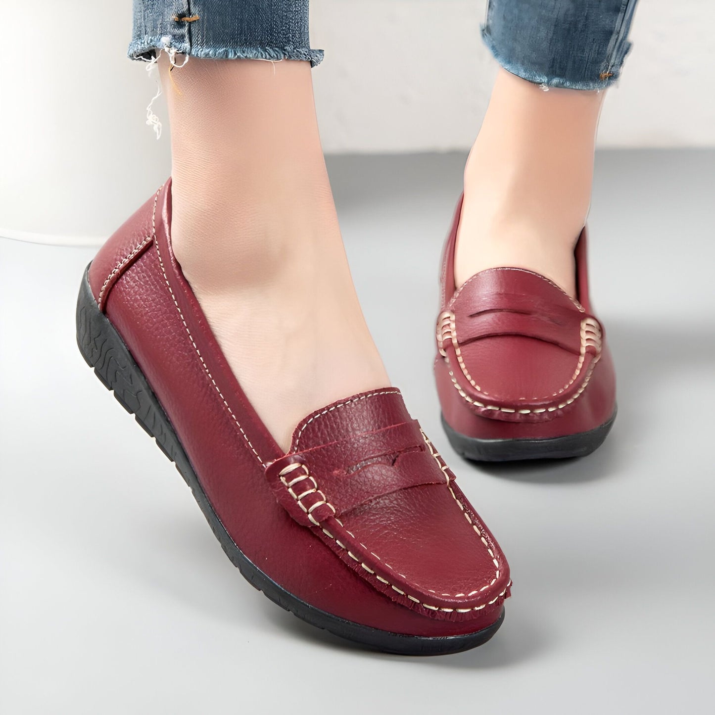Nexa Mocassins Femme Cuir Véritable Confortables