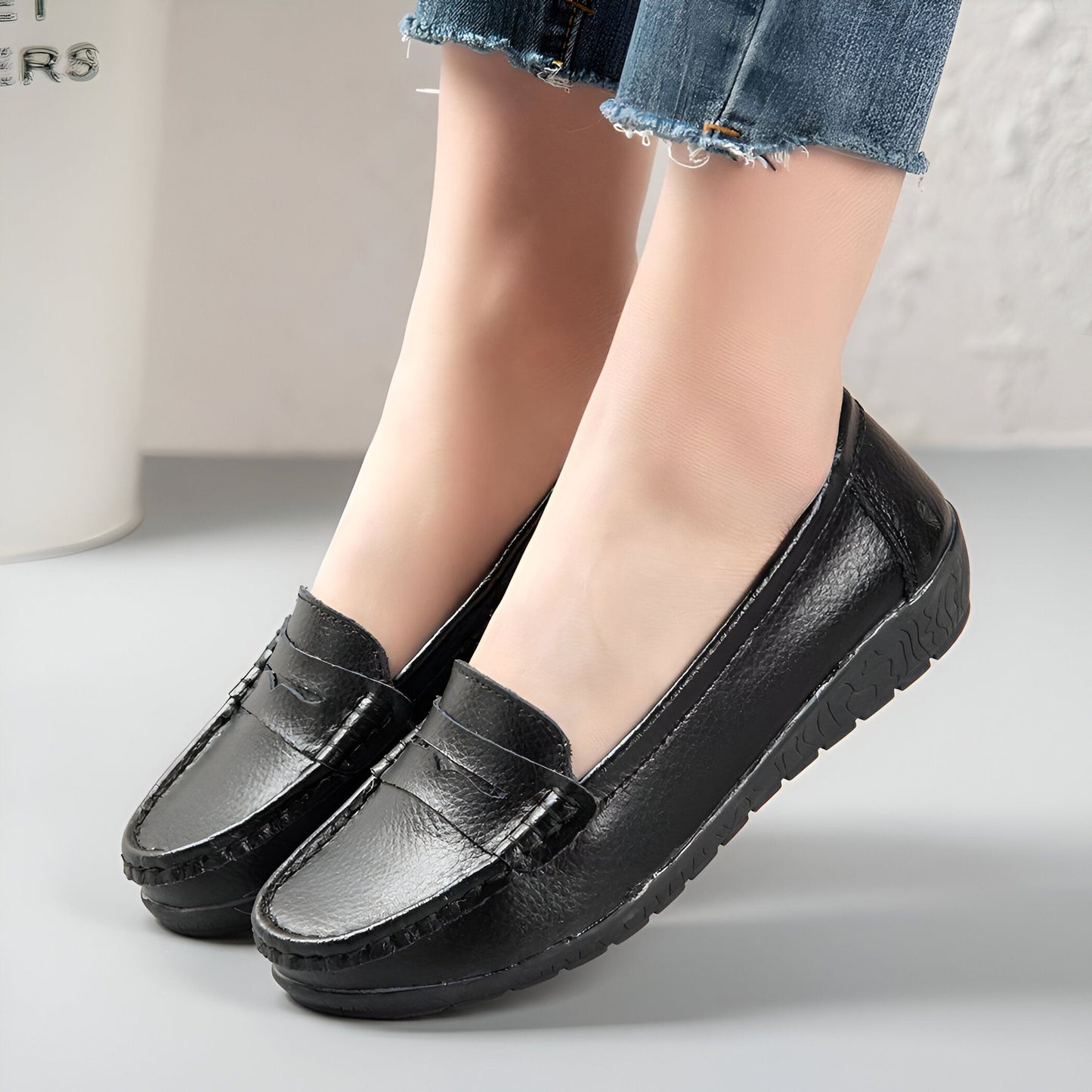 Nexa Mocassins Femme Cuir Véritable Confortables
