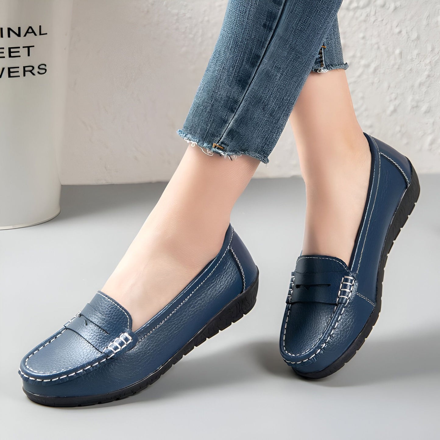 Nexa Mocassins Femme Cuir Véritable Confortables