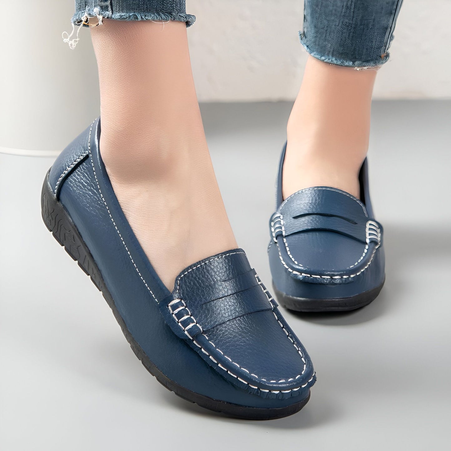 Nexa Mocassins Femme Cuir Véritable Confortables